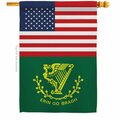 Guarderia Erin go Bragh US Friendship Springtime St Patrick Double-Sided Garden  House Flag, Multi Color GU3920018